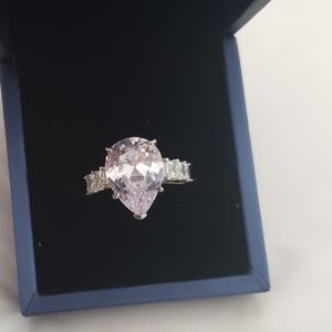 Pear shaped CZ Diamond Ring - Sterling Silver 925